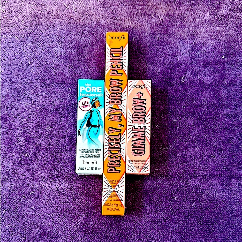 benefit Cosmetics Deluxe Sample Brow Set & Lite Pore Primer Med/Dk Brown Brow+